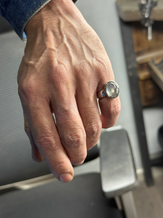 Anillo Piedra Luna Verde